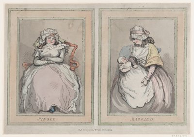 Ensamstående och gift, 1 december 1791, 1 december 1791. av Thomas Rowlandson