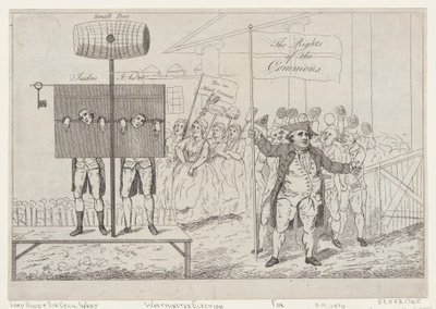 Sir Cecil Wray in the Pilory, 7 maj 1784., 7 maj 1784. av Thomas Rowlandson