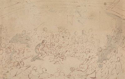 Skissad vid cockpiten, Nottingham av Thomas Rowlandson