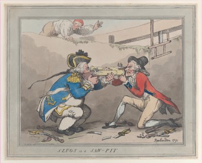 Sniglar i en såggrop, 28 oktober 1791, 28 oktober 1791. av Thomas Rowlandson