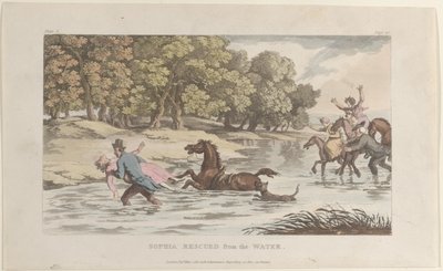 Sophia räddad från vattnet, från The Vicar of Wakefield, 1 maj 1817., 1 maj 1817. av Thomas Rowlandson