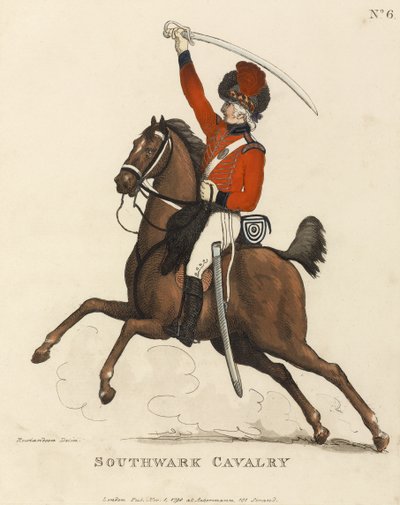 Southwark Cavalry, ca 1799 (färgad akvatint) av Thomas Rowlandson