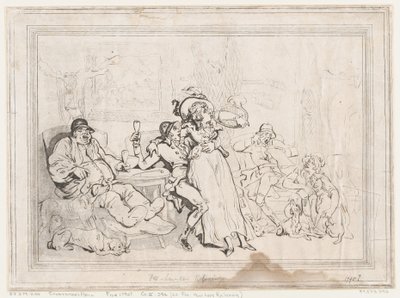 Idrottshall, eller Rävjägare som kopplar av av Thomas Rowlandson