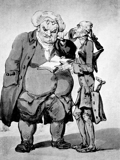 Svältande poet och förläggare, sent 1700-tal. av Thomas Rowlandson