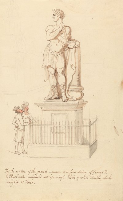 Statyn av Georg II, Greenwich av Thomas Rowlandson