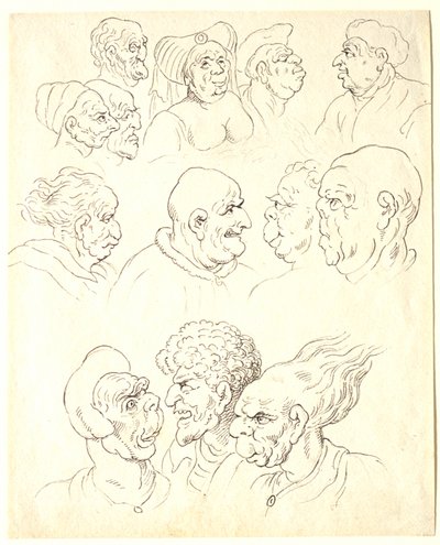 Studier av groteska huvuden av Thomas Rowlandson
