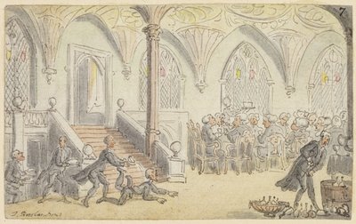 Studie för Dr. Syntax Underhöll på College av Thomas Rowlandson
