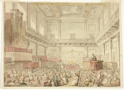 Studie för Royal Chapel, Whitehall, från Microcosm of London av Thomas Rowlandson