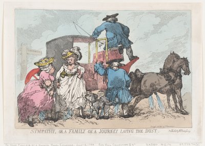 Sympathy, or A Family On A Journey Laying The Dust, 12 juli 1784, 12 juli 1784. av Thomas Rowlandson