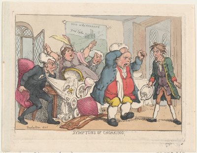 Symptoms of Choaking, 1806 pub. 25 augusti 1808., 1806 pub. 25 augusti 1808. av Thomas Rowlandson