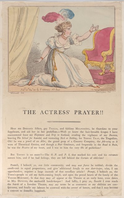 Skådespelerskans bön!!, 10 augusti 1801, 10 augusti 1801. av Thomas Rowlandson