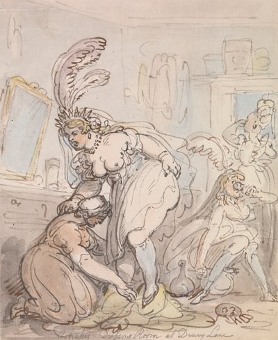 Skådespelerskornas omklädningsrum på Drury Lane av Thomas Rowlandson