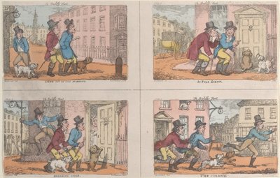Fogdens jakt: Att gå ut på morgonen, i full doft, bryta täcket och förföljelsen..., 1809. av Thomas Rowlandson