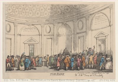Banken, januari 1792, januari 1792. av Thomas Rowlandson