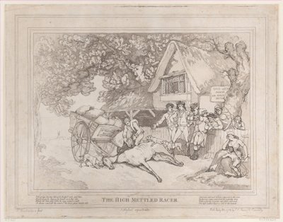 The Cart Horse från The Life of a Racehorse, eller The High-Mettled Racer, 20 juli..., 20 juli 1789 av Thomas Rowlandson