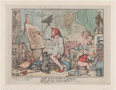 The Chamber of Genius, 2 april 1812., 2 april 1812. av Thomas Rowlandson
