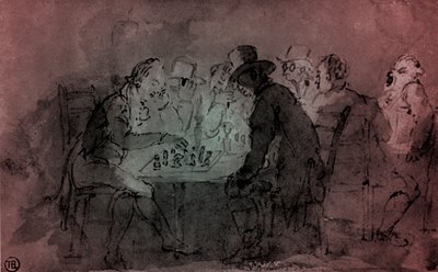 "Schackspelarna" av Thomas Rowlandson
