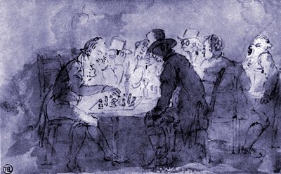 "Schackspelarna" av Thomas Rowlandson