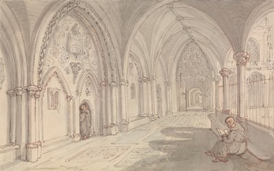 Ett klosters klostergångar av Thomas Rowlandson