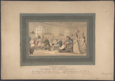 Baths bekvämligheter: En offentlig frukost av Thomas Rowlandson
