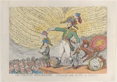 The Corsican Munchausen - Humming the Lads of Paris, 4 december 1813., 4 december 1813. av Thomas Rowlandson