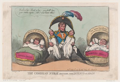 Den korsikanska sjuksköterskan som lugnar spädbarnen i Spanien, 12 juli 1808., 12 juli 1808. av Thomas Rowlandson