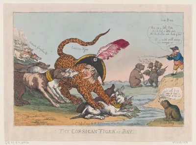 The Corsican Tiger at Bay!, 8 juli 1808., 8 juli 1808. av Thomas Rowlandson