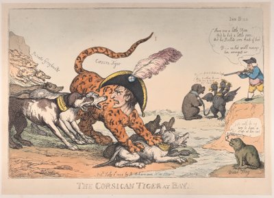 The Corsican Tiger at Bay!, 8 juli 1808., 8 juli 1808. av Thomas Rowlandson