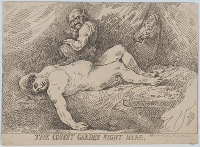 The Covent Garden Night Mare, 20 april 1784, 20 april 1784. av Thomas Rowlandson