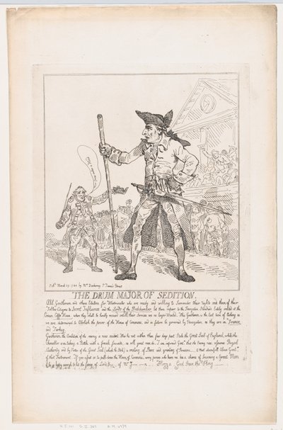 The Drum Major of Sedition, 29 mars 1784, 29 mars 1784. av Thomas Rowlandson