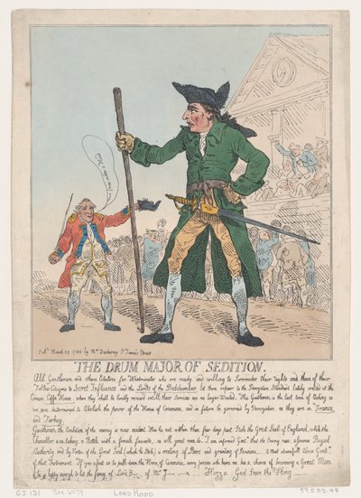 The Drum Major of Sedition, 29 mars 1784, 29 mars 1784. av Thomas Rowlandson