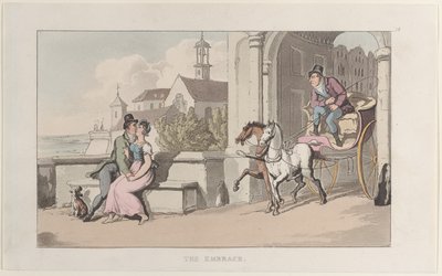 The Embrace, från Journal of Sentimental Travels in the Southern Provinces of France, ..., 1817-21. av Thomas Rowlandson
