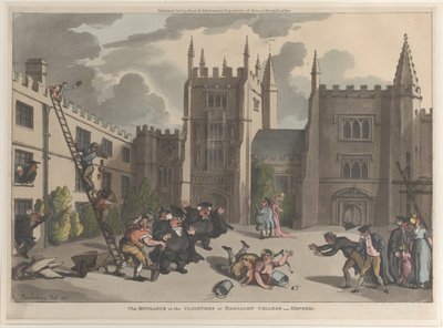 Entrén till klostret vid Magdalen College, Oxford, 31 oktober 1811, 31 oktober 1811. av Thomas Rowlandson