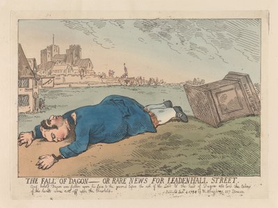 ”Dagons fall” eller ”Sällsynta nyheter från Leadenhall Street” av Thomas Rowlandson