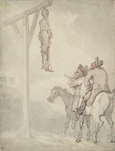 The Gibbet (penna & bläck, akvarell och penna på papper) av Thomas Rowlandson