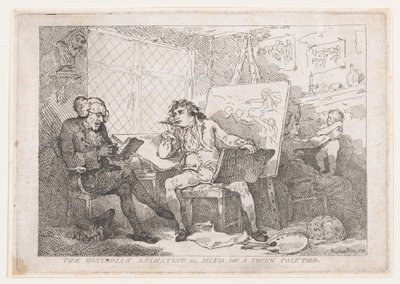 Historikern som animerar en ung målares sinne, 1784., 1784. av Thomas Rowlandson