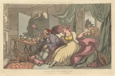 The Honey Moon Den engelska Dödsdansen, skylt 13, 1 augusti 1814. av Thomas Rowlandson