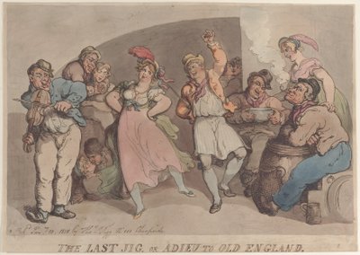 The Last Jig or Adieu to Old England, 10 januari 1818., 10 januari 1818. av Thomas Rowlandson