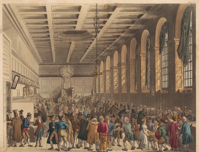 The Long Room, Custom House av Thomas Rowlandson