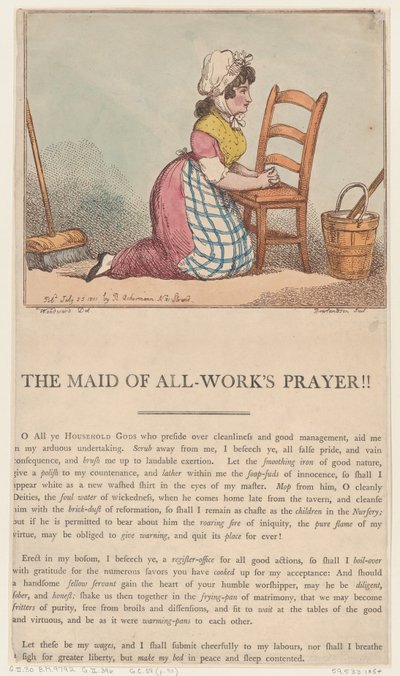 The Maid of All-Works Bön!!, 25 juli 1801., 25 juli 1801. av Thomas Rowlandson