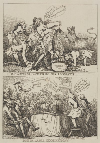 Ministern gör upp sina räkenskaper av Thomas Rowlandson