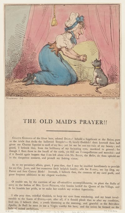 Den gamla jungfruns bön!!, 10 februari 1801., 10 februari 1801. av Thomas Rowlandson