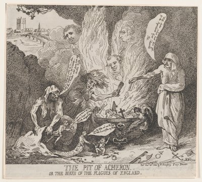 The Pit of Acheron eller The Birth of the Plagues of England, 28 januari 1784., 28 januari 1784. av Thomas Rowlandson