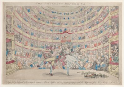 The Prospect Before Us, respektfullt tillägnad dessa sångare, dansare och Mu..., 13 januari 1791. av Thomas Rowlandson