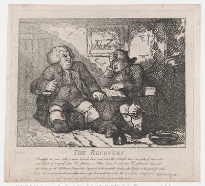 The Recovery Picturesque Beauties of Boswell, Part the Second, 20 juni 1786., 20 juni 1786. av Thomas Rowlandson