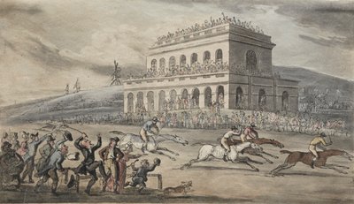 Rev. Dr. Syntax förlorar sina pengar på racerbanan i York av Thomas Rowlandson