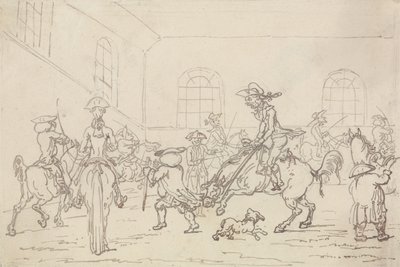 Ridskolan (penna och bläck på papper) av Thomas Rowlandson