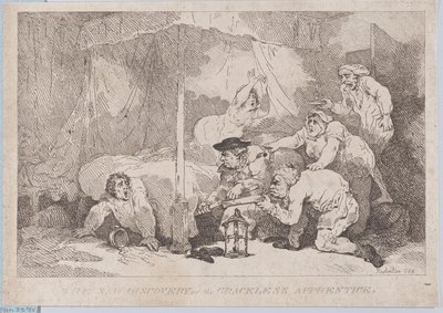 Den sorgliga upptäckten om den okänsliga lärlingen av Thomas Rowlandson