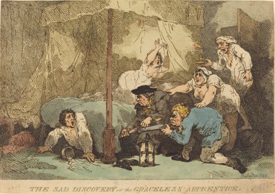 Den sorgliga upptäckten eller den nådlösa lärlingen av Thomas Rowlandson