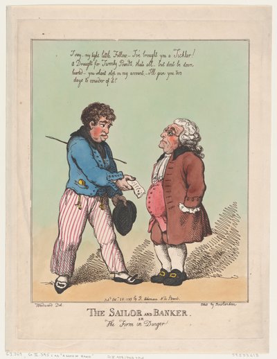 Sjömannen och bankmannen, 28 oktober 1799, 28 oktober 1799. av Thomas Rowlandson